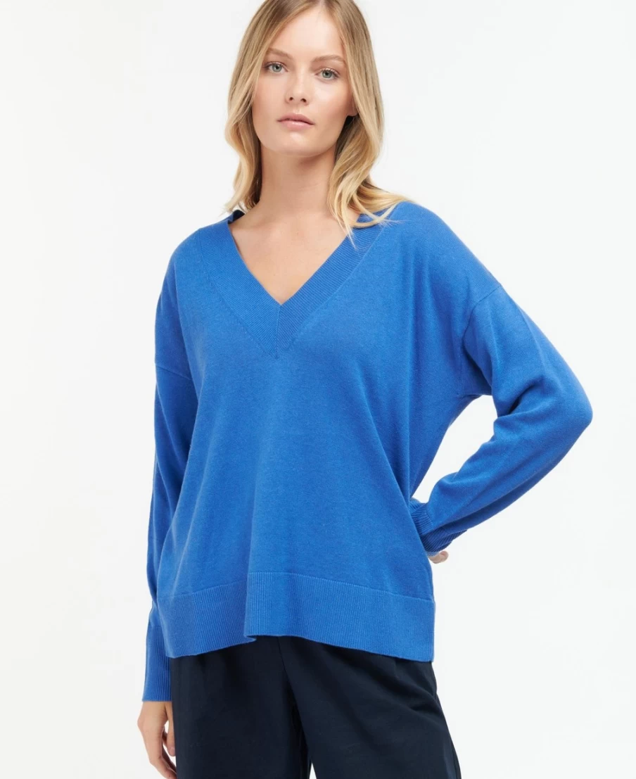 Barbour Women's Bathgate Knit Sweater in Bluebell Blue
