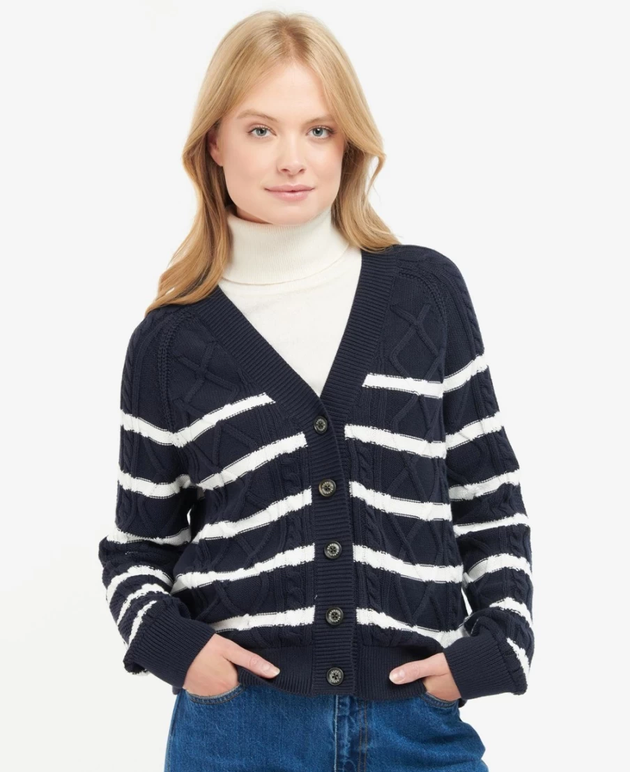Barbour Women's Nahla Cardigan in Classic Navy - Stylish Knitwear for Women