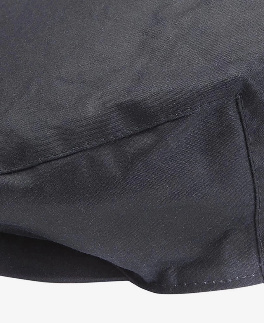Barbour Mens Navy Waxed Cotton Flat Cap | Classic British Headwear
