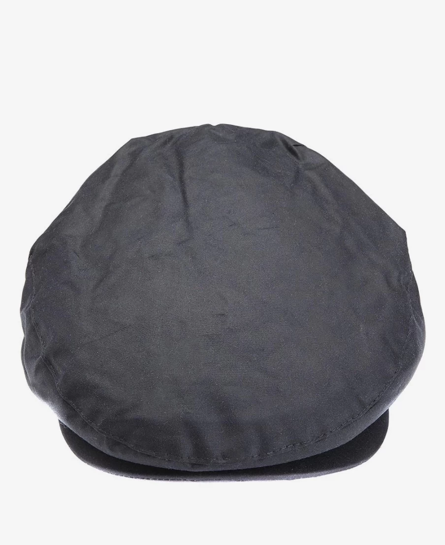 Barbour Mens Navy Waxed Cotton Flat Cap | Classic British Headwear