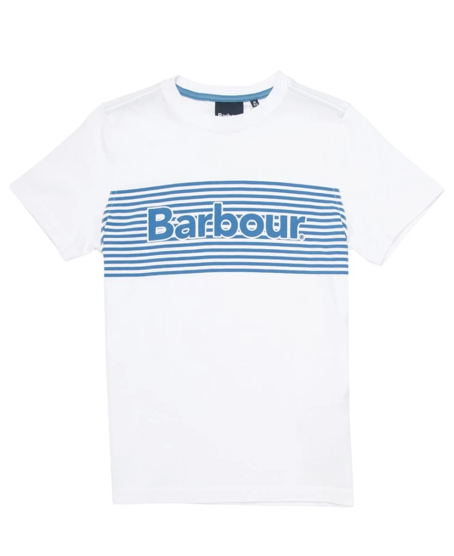 Barbour Boys White Bay Short Sleeve T-Shirt for Kids
