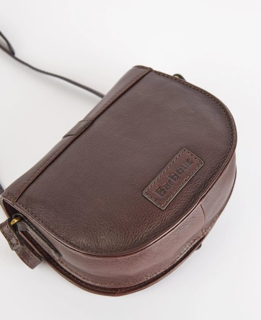 Barbour Men's Dark Brown Laire Leather Saddle Bag