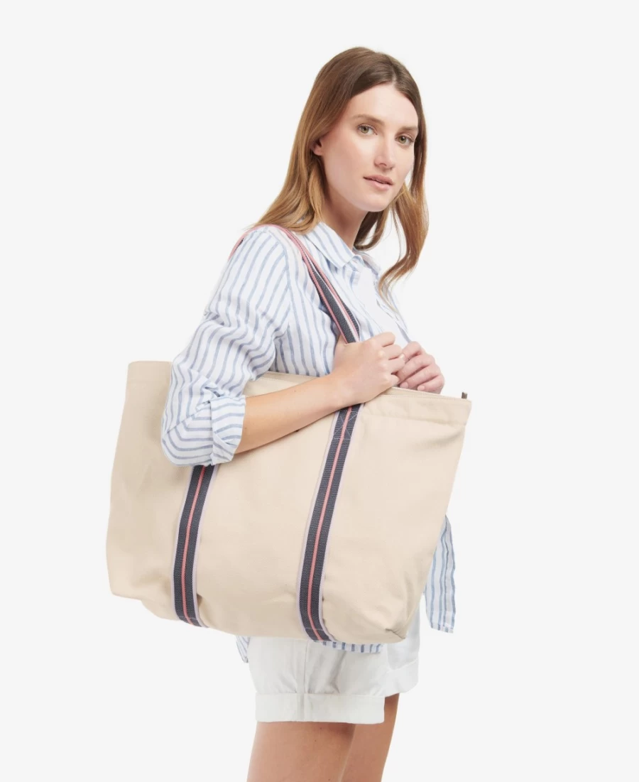 Barbour Madison Ecru Tote Bag for Men - Stylish Beach Carryall