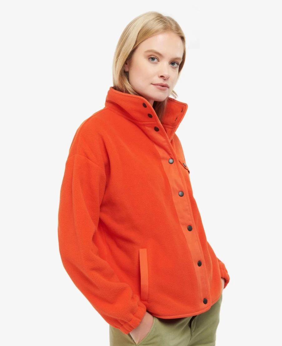 Barbour Women's Baysdale Fire Red Sweatshirt - Classic Comfort & Style