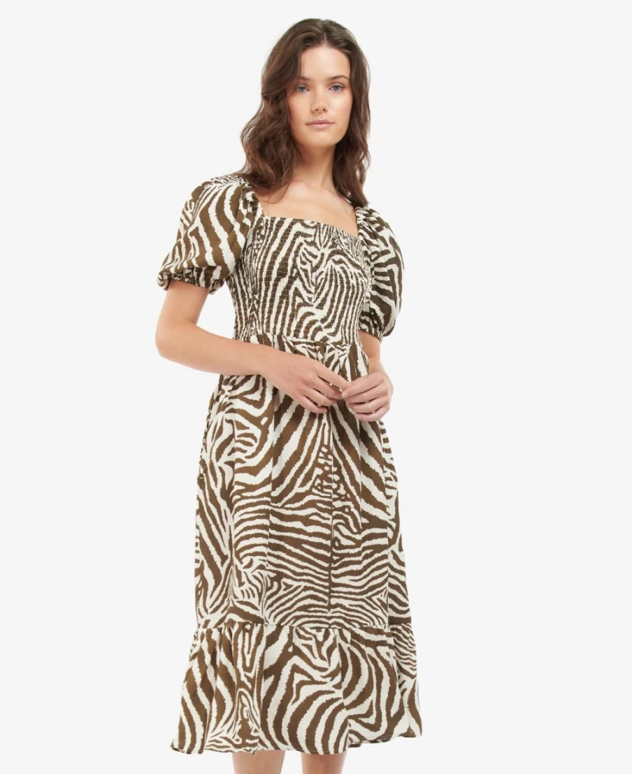 Barbour Women's Martello Dress in Equus Cocoa - House Of Hackney Collaboration