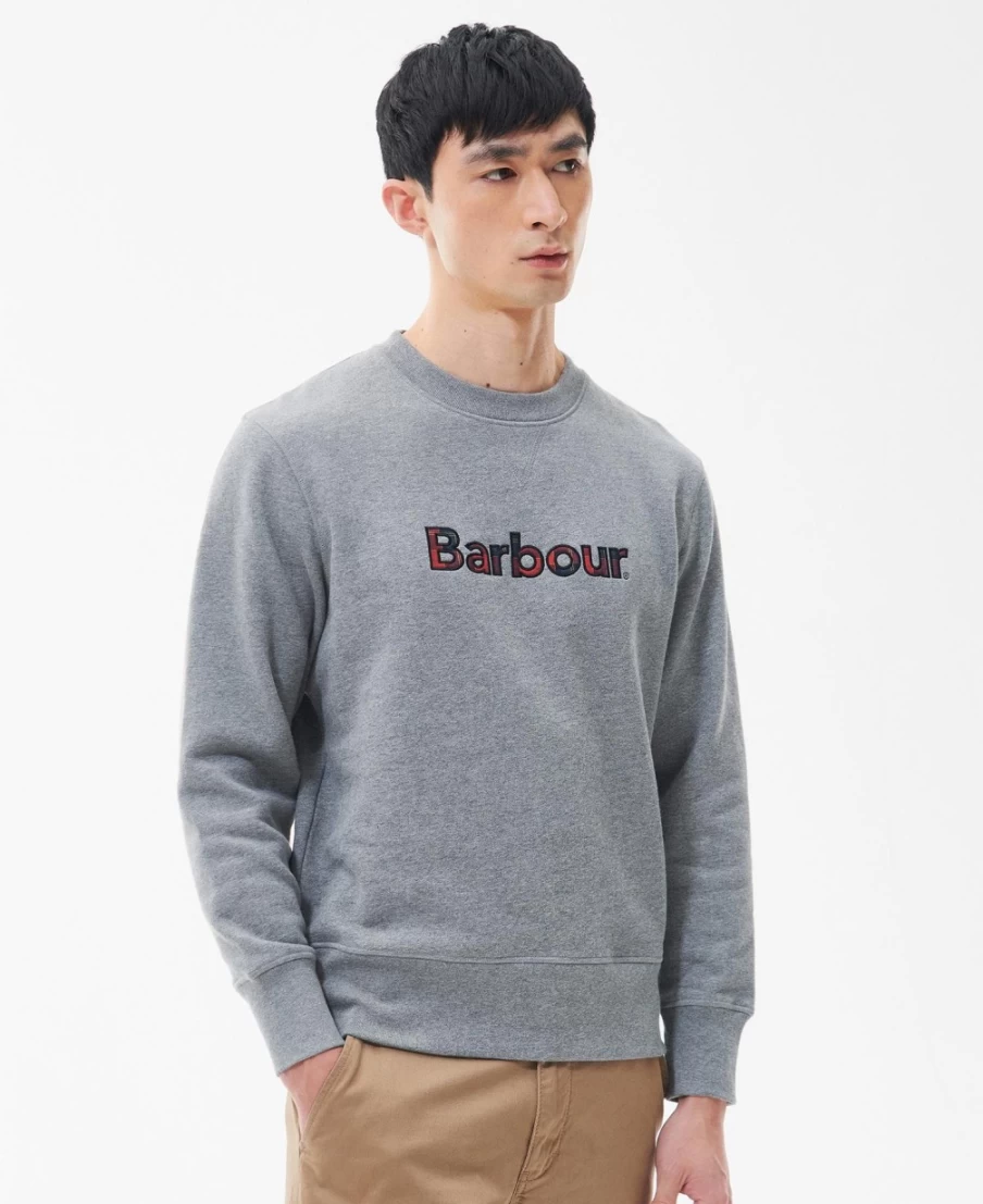 Barbour Men's Lunar Sweatshirt in Grey Marl - Classic Casual Pullover