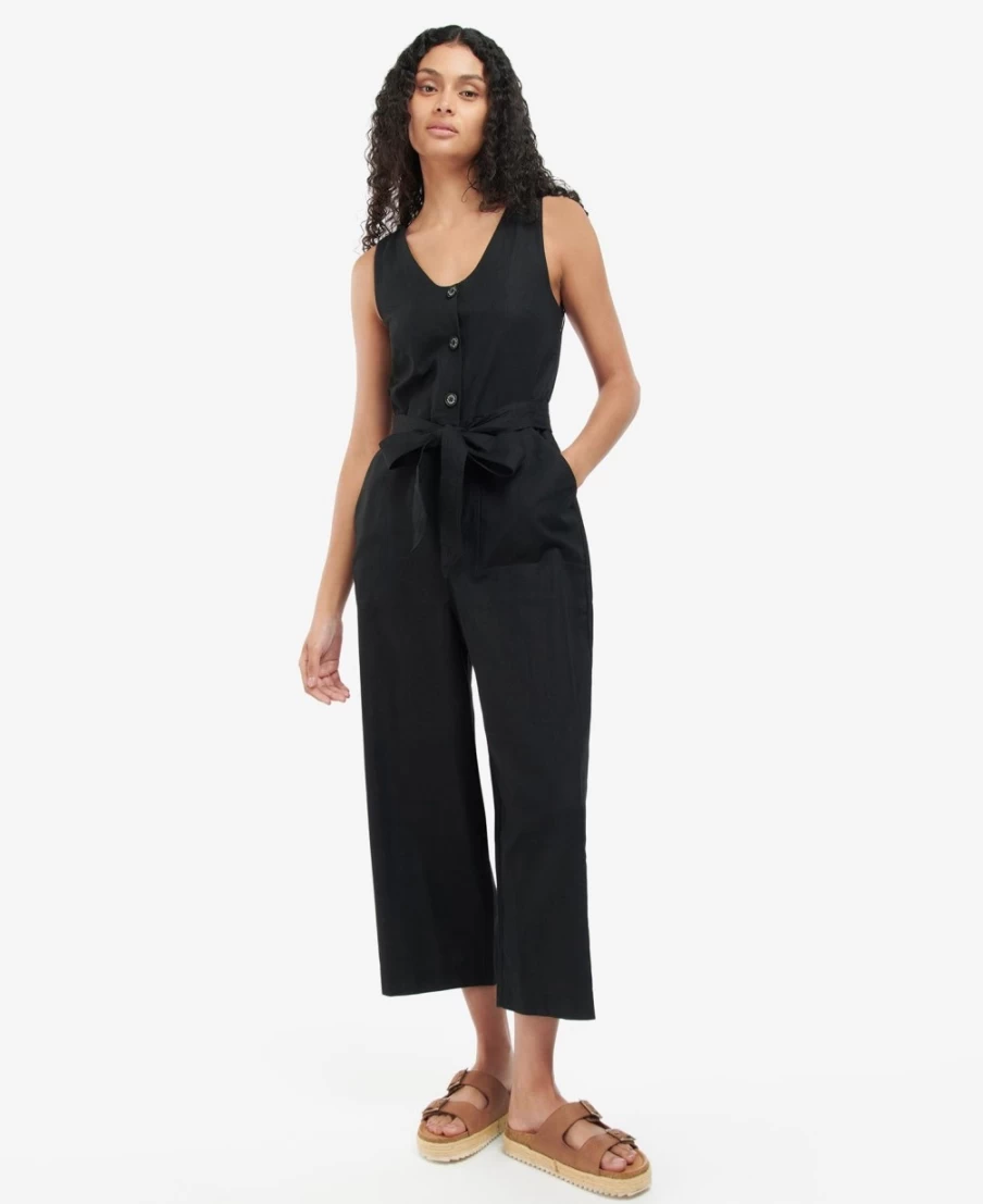 Barbour Women's Black Penrose Jumpsuit - Classic Utility Style