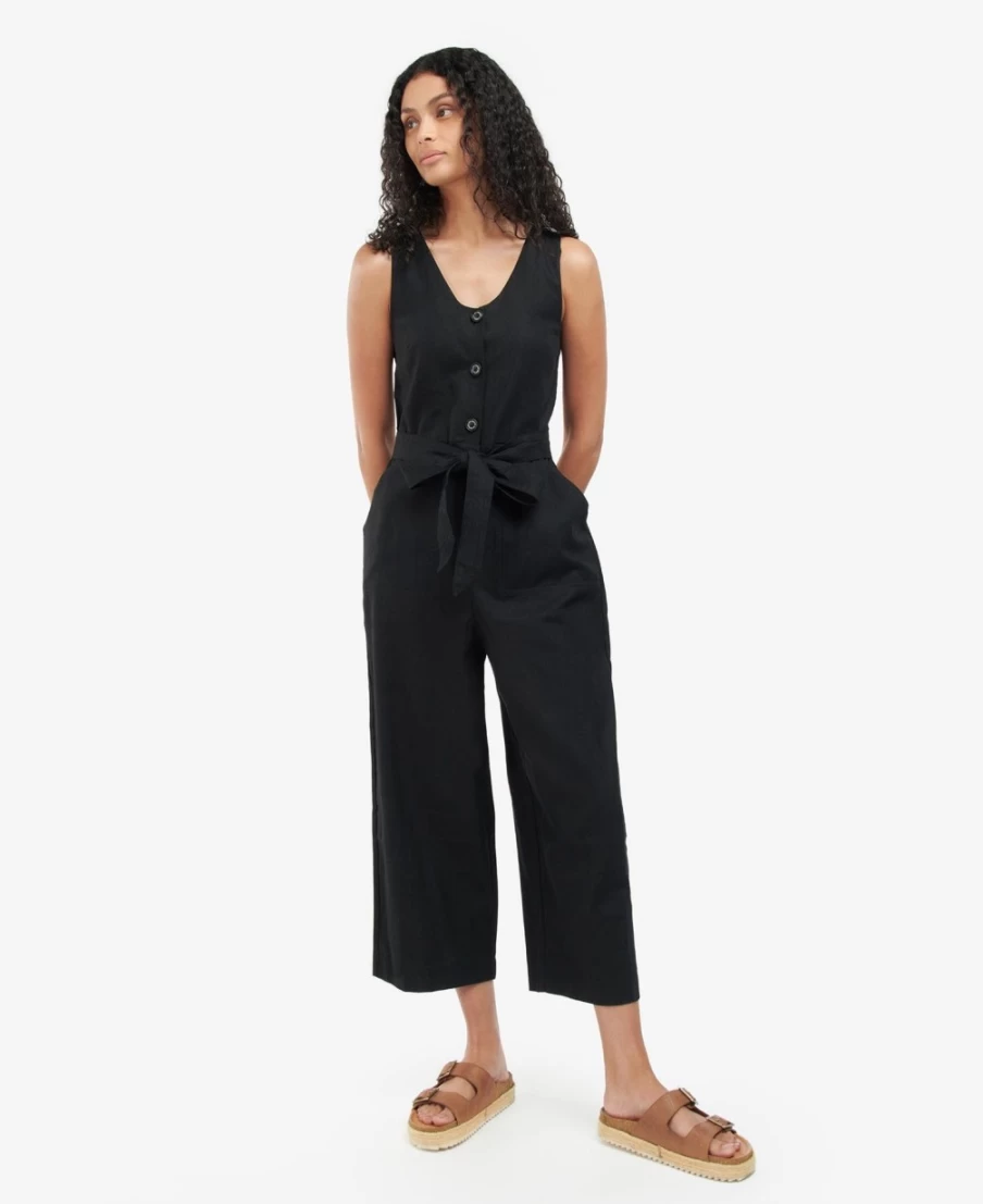 Barbour Women's Black Penrose Jumpsuit - Classic Utility Style