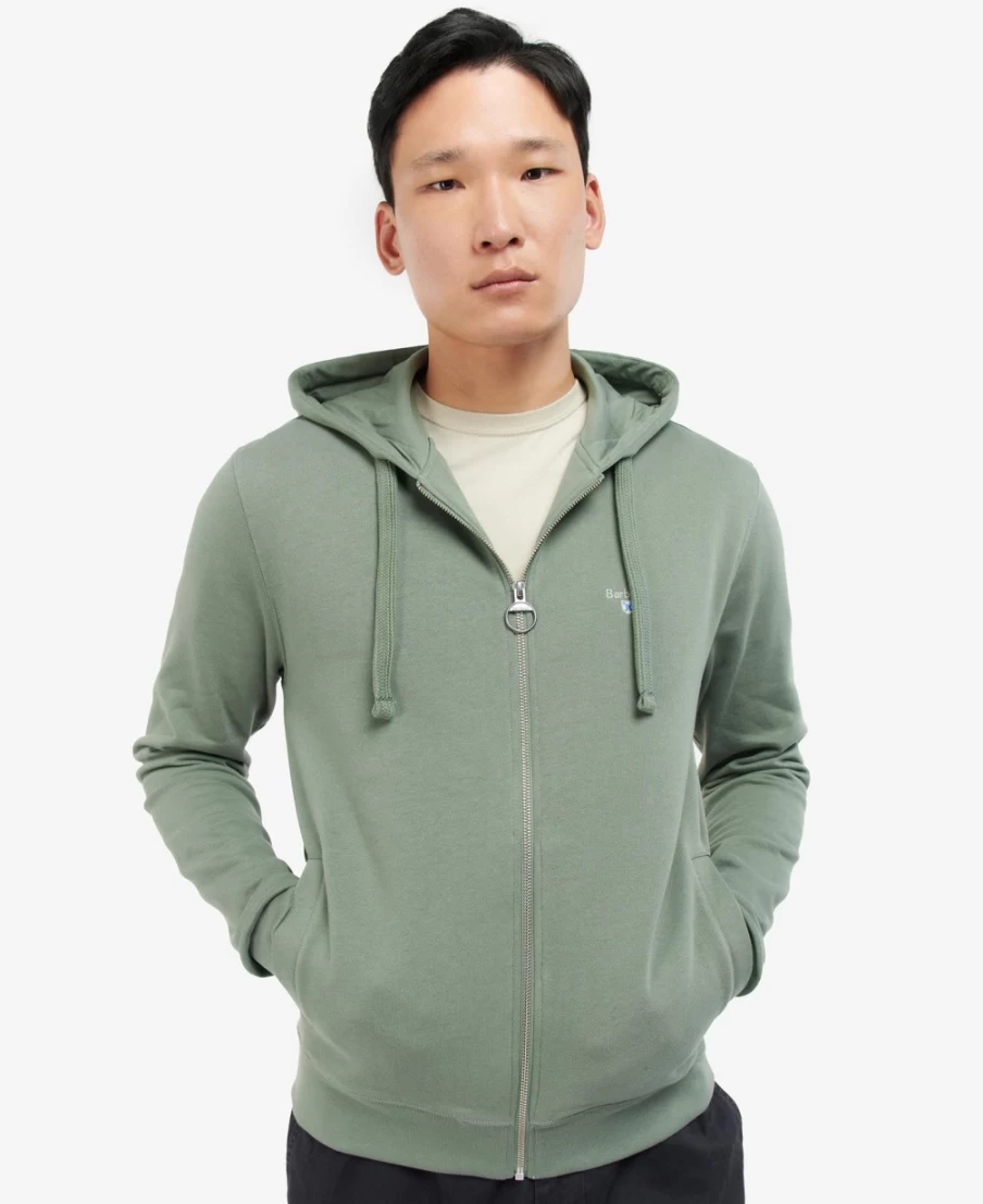 Barbour Men's Wallington Zip-Up Hoodie in Grey Marl - Lightweight Casual Jacket