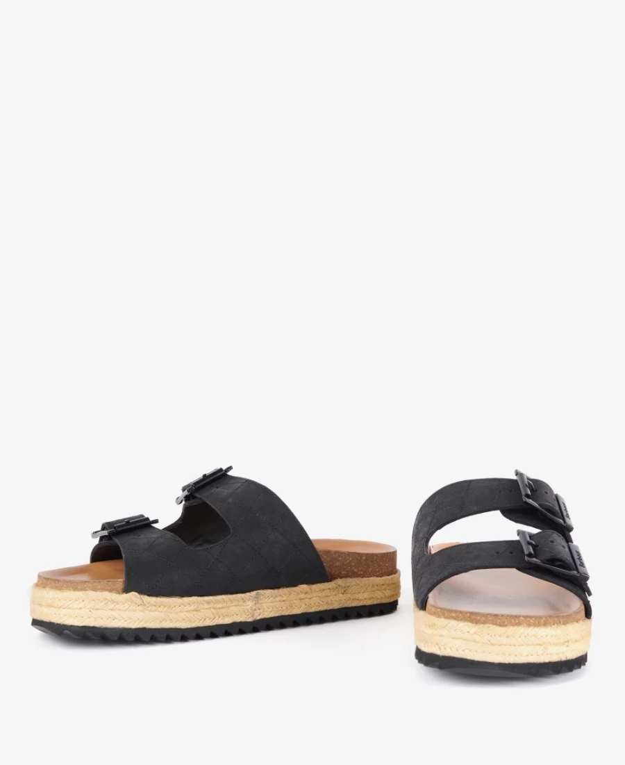 Barbour Women's Pamela Diamond Quilted Sandals in Classic White | Comfortable & Stylish Footwear