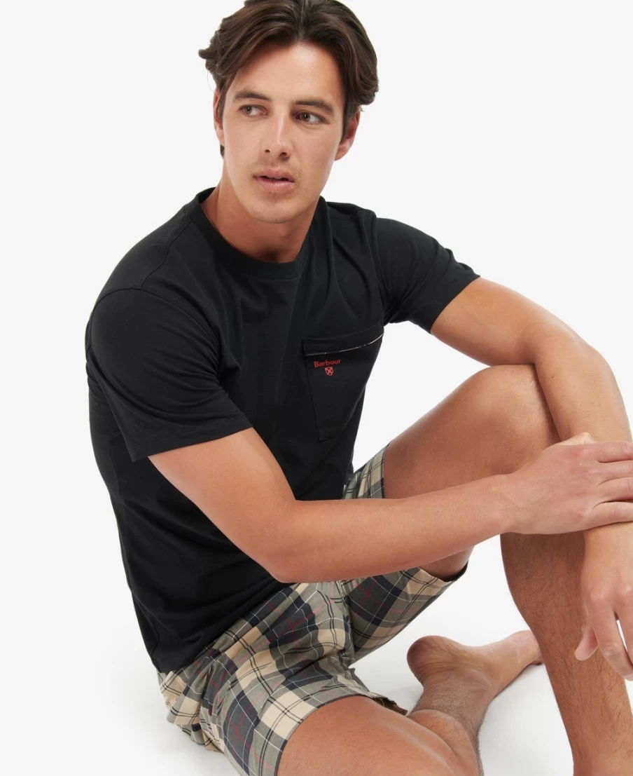 Barbour Men's Summer Navy Tartan Bailes Pajama Set