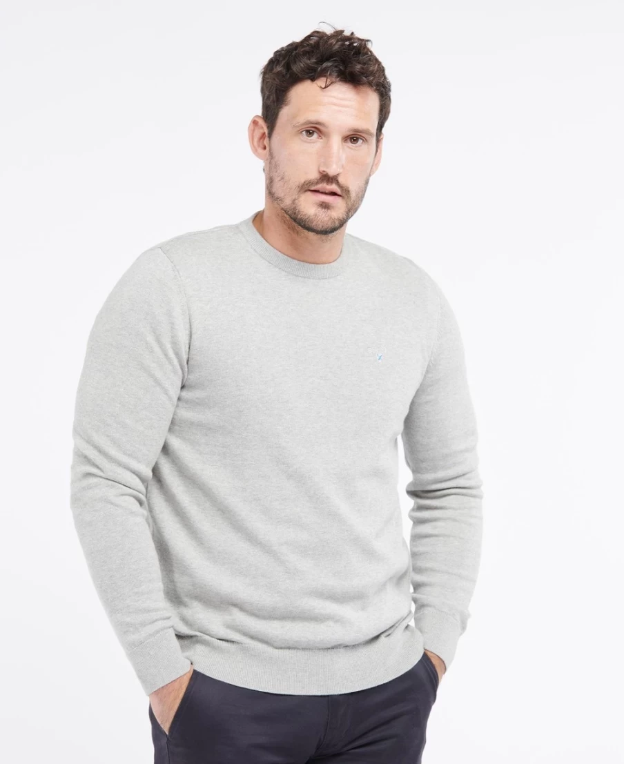 Barbour Men's Navy Organic Cotton Crew Neck Jumper
