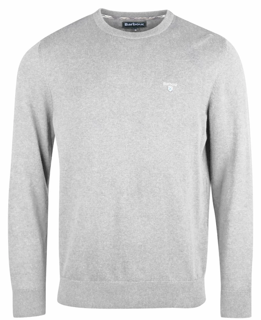 Barbour Men's Navy Organic Cotton Crew Neck Jumper