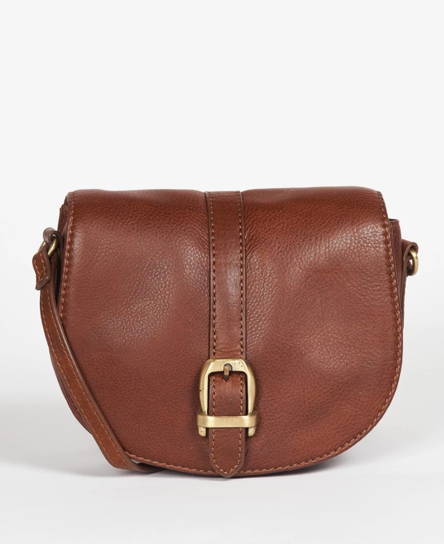 Barbour Men's Brown Leather Saddle Bag - Laire Tasche