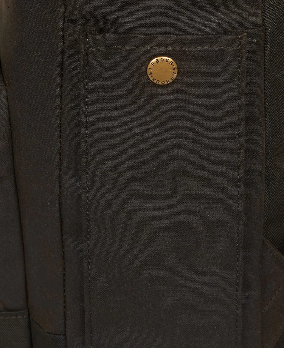 Barbour Men's Navy Essential Waxed Cotton Backpack - Classic Waterproof Daypack