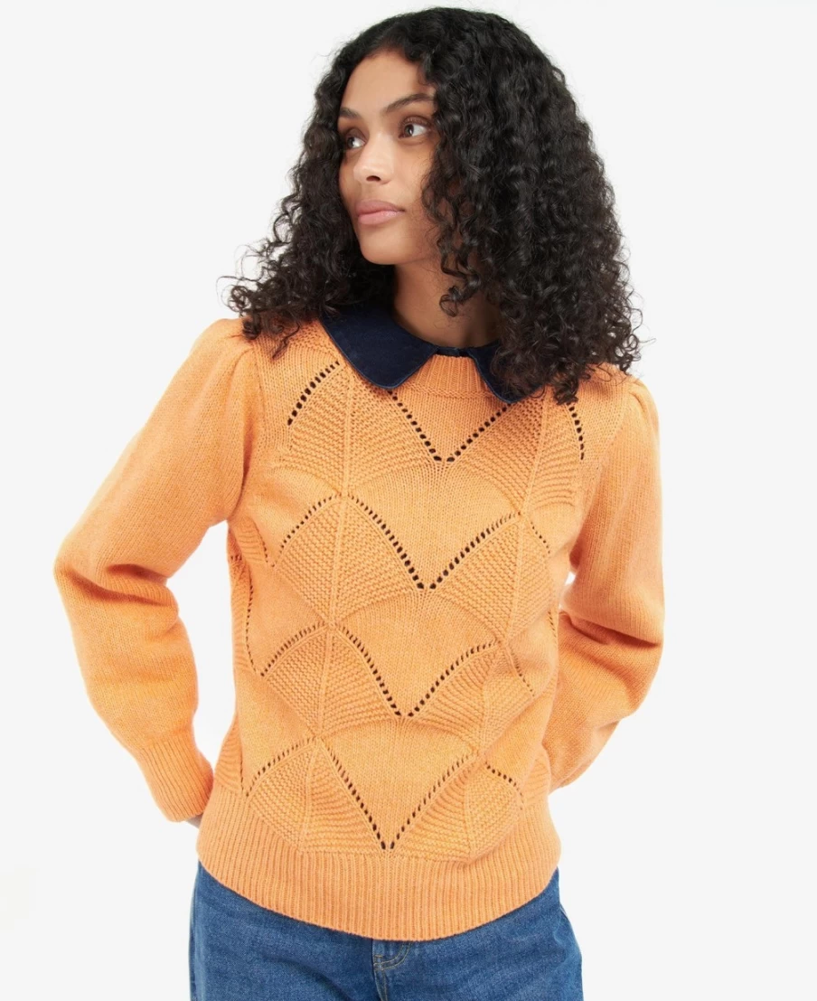 Barbour Women's Leilani Knitted Jumper in Papaya - Stylish Comfort & Quality