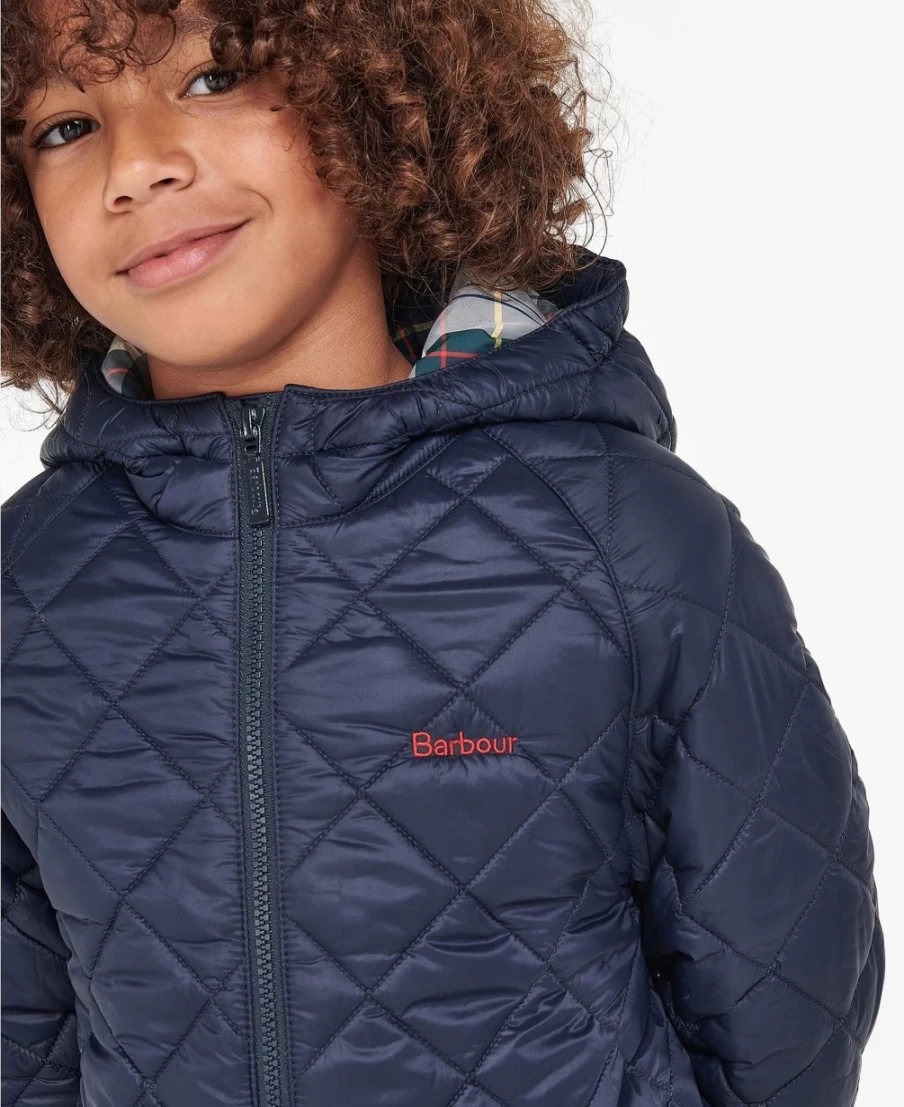Barbour Boys Merton Quilted Jacket in Classic Navy - Lightweight Water-Resistant Outerwear for Kids