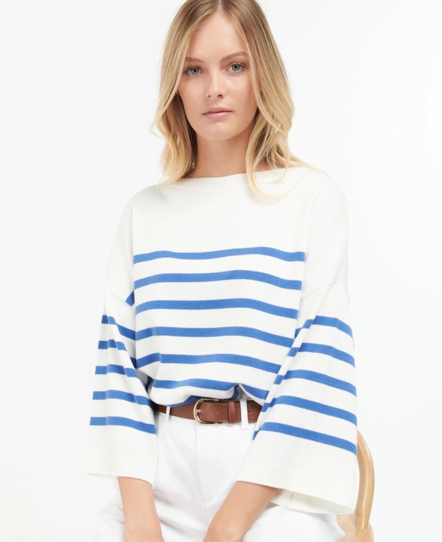 Barbour Women's Renfair Knitted Top in Calico & Bluebell Colors