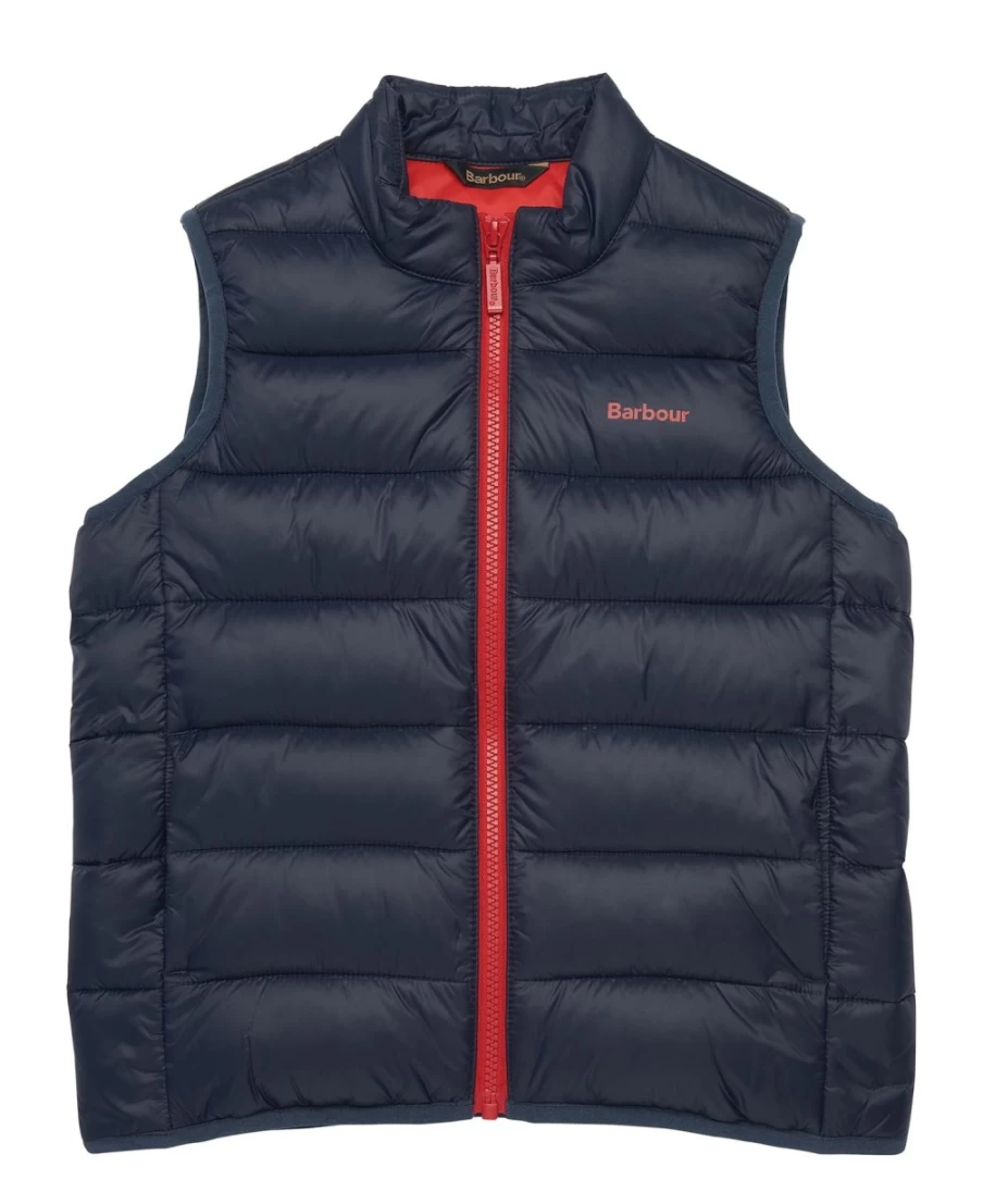 Barbour Boys Red Trawl Gilet - Warm Quilted Vest for Kids