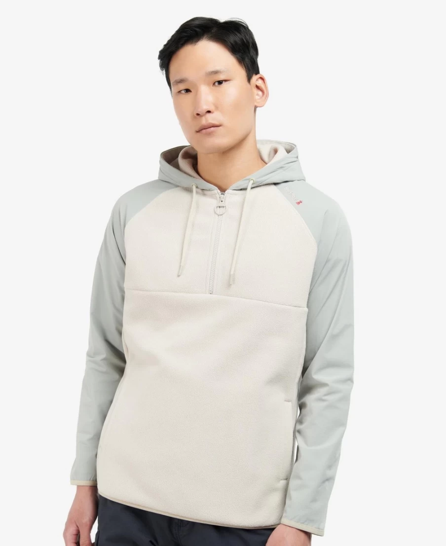 Barbour Men's Newfield Half-Zip Fleece Hoodie in Paloma
