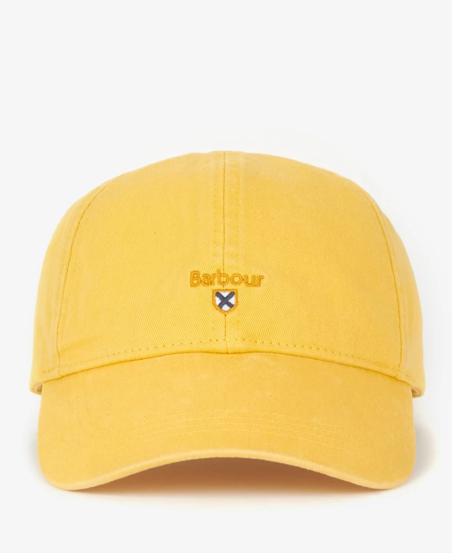 Barbour Mens Sunbleached Yellow Tartan Crest Sports Cap