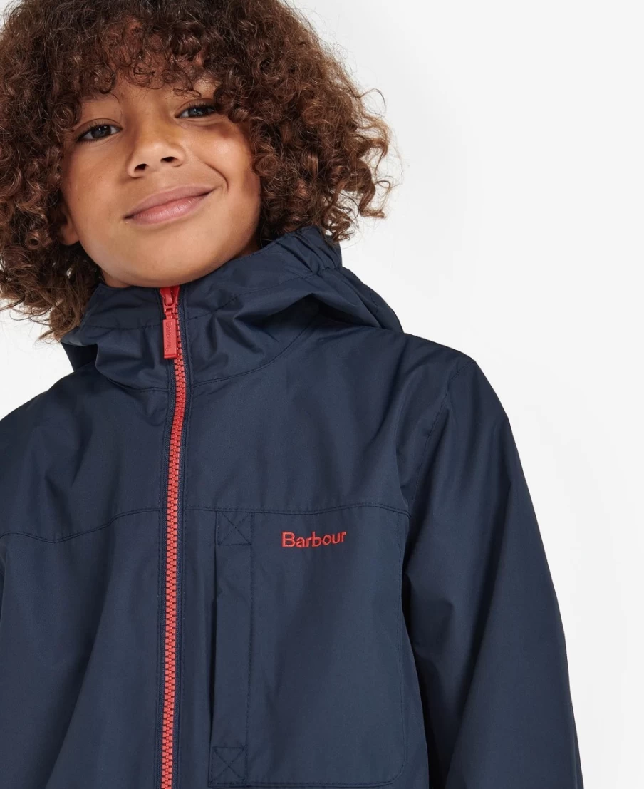 Barbour Boys Classic Navy Kenton Showerproof Jacket - Waterproof Outdoor Coat for Kids