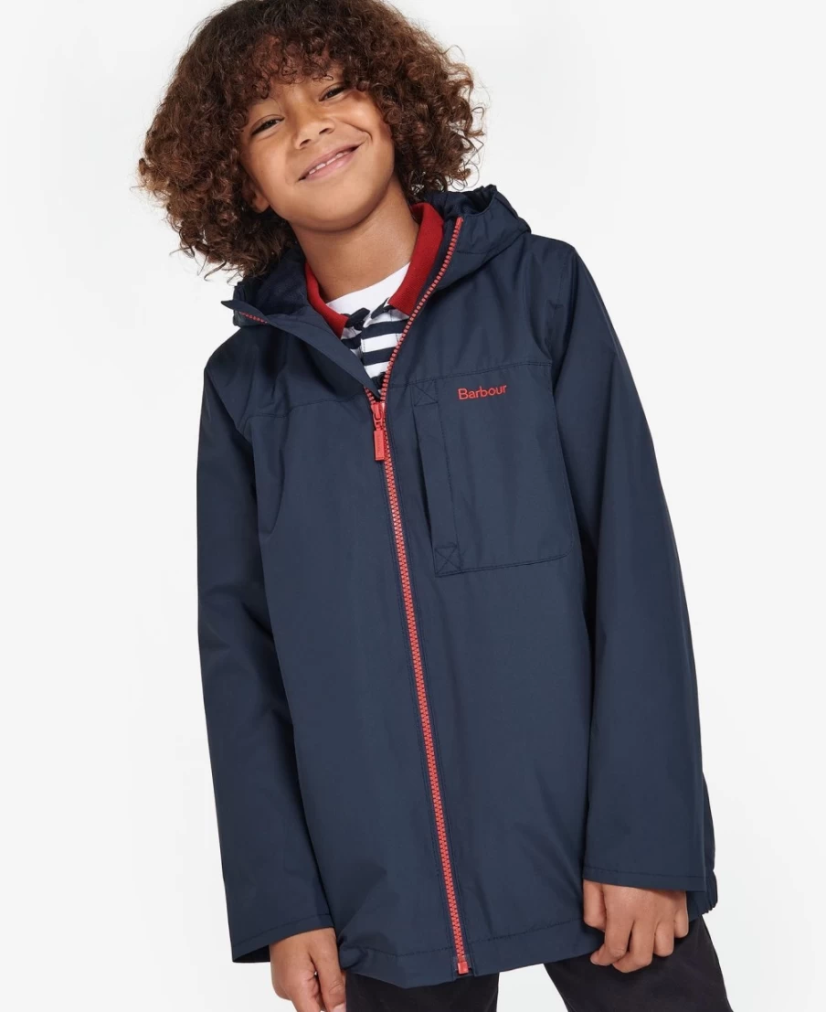 Barbour Boys Classic Navy Kenton Showerproof Jacket - Waterproof Outdoor Coat for Kids