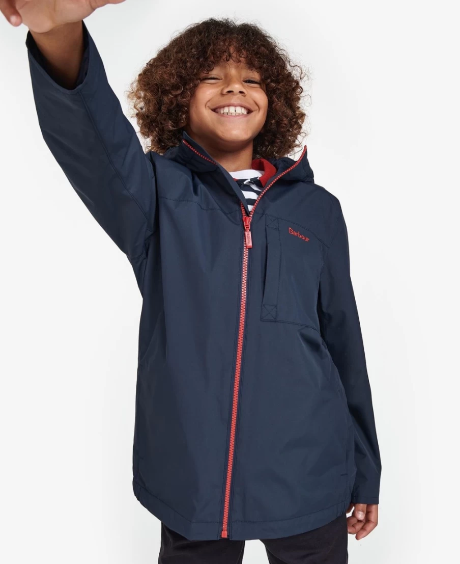 Barbour Boys Classic Navy Kenton Showerproof Jacket - Waterproof Outdoor Coat for Kids