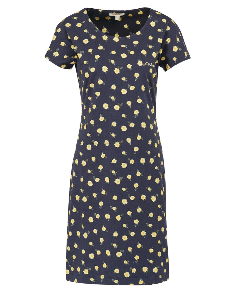 Barbour Women's Harewood Print Dress in Navy Story Floral Pattern