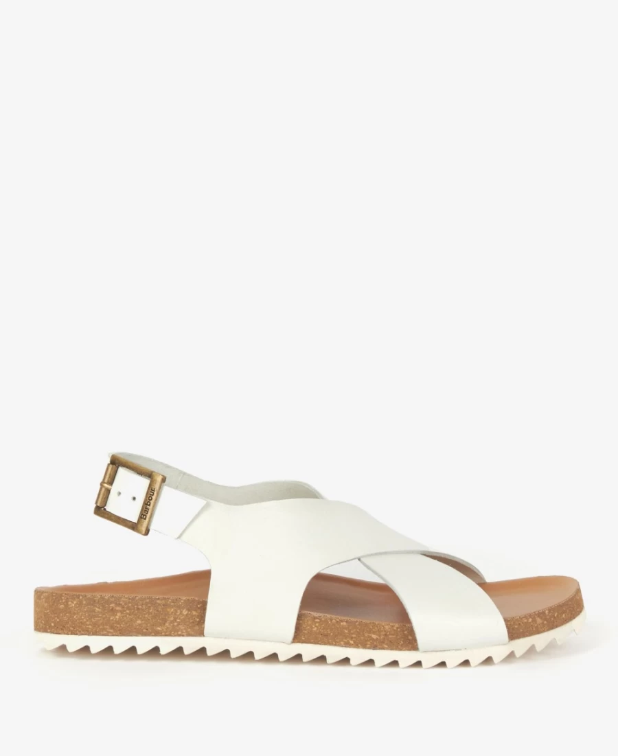 Barbour Women's Rochelle Cross-Over Strap Sandals in Cognac