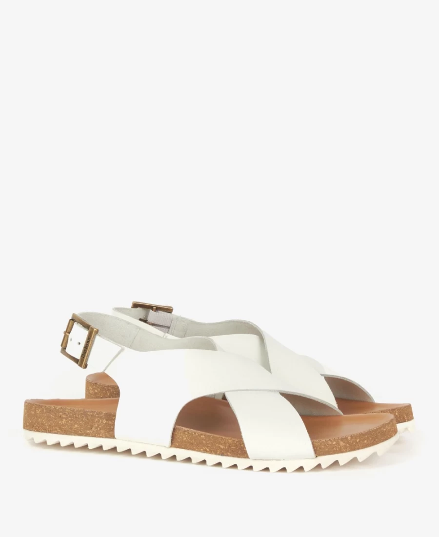 Barbour Women's Rochelle Cross-Over Strap Sandals in Cognac