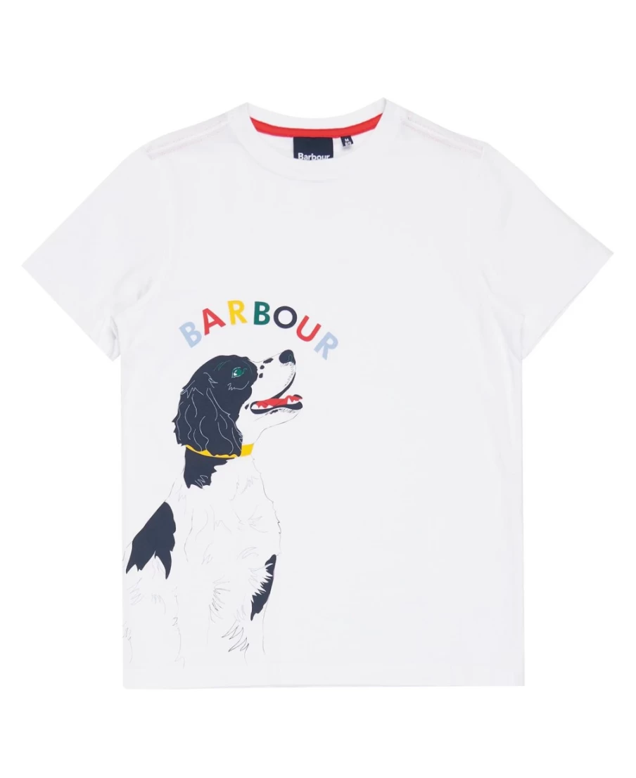 Barbour Boys Classic White Nigel Cotton T-Shirt for Kids
