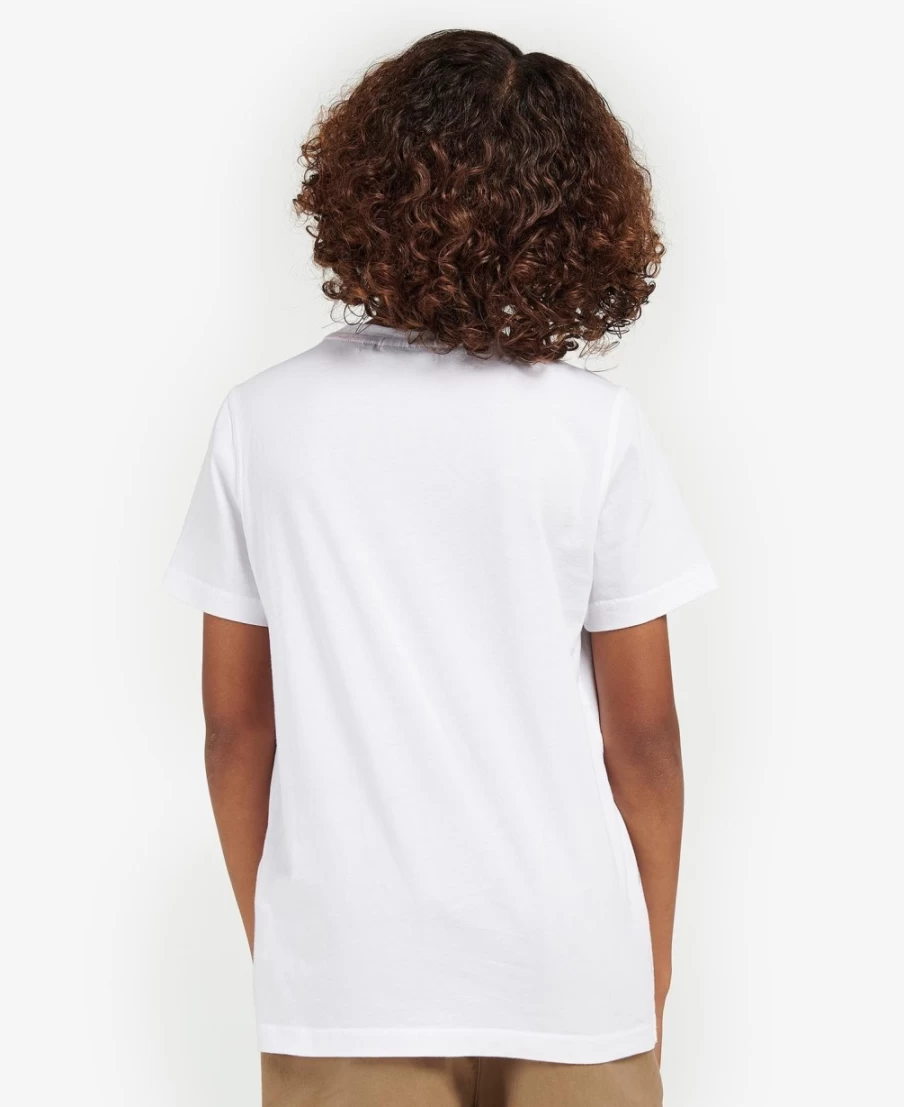Barbour Boys Classic White Nigel Cotton T-Shirt for Kids