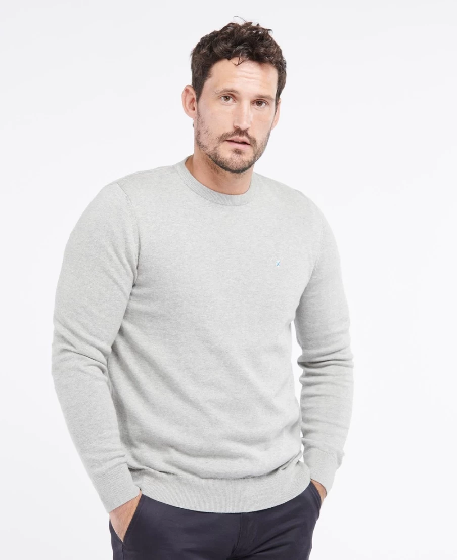 Barbour Men's Navy Organic Cotton Crew Neck Jumper