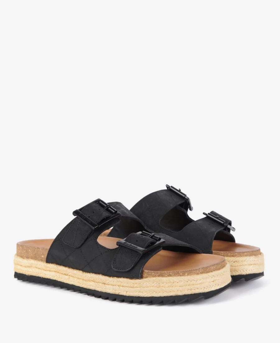 Barbour Pamela Diamond Quilted Sandals for Women in Classic White | Comfortable & Stylish Footwear