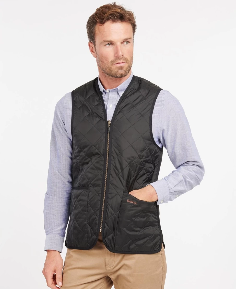 Barbour Men's Black Modern Quilted Waistcoat with Zip-In Liner