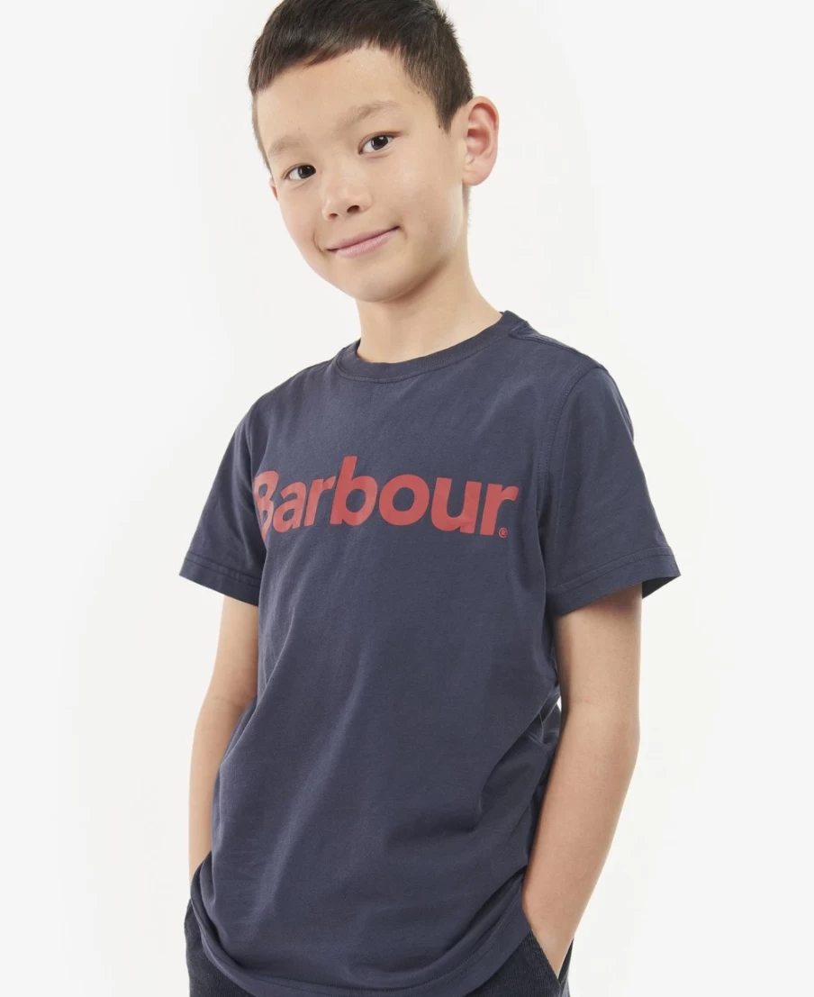 Barbour Boys' Rich Red Logo T-Shirt | Classic Branded Tee for Kids