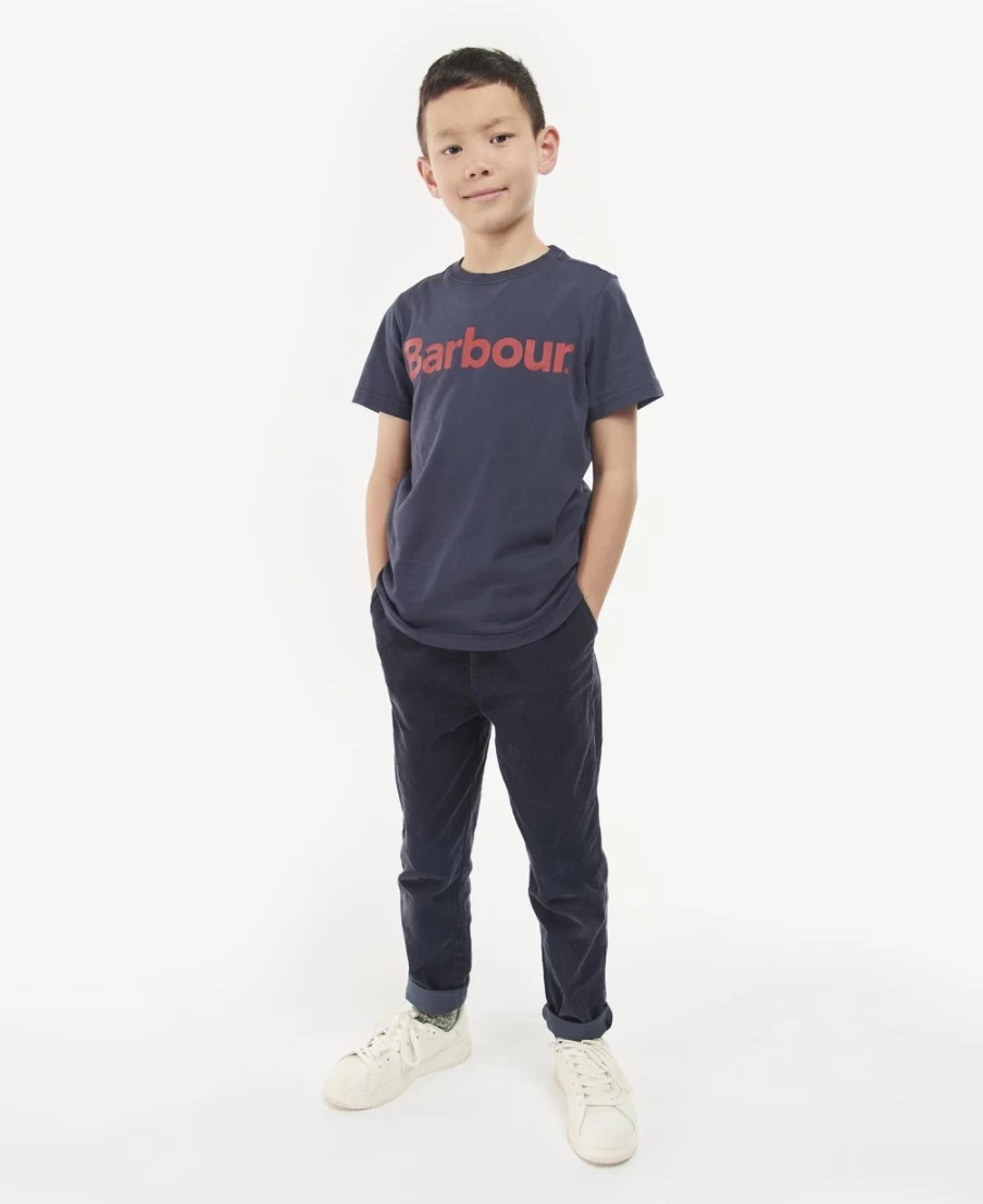 Barbour Boys' Rich Red Logo T-Shirt | Classic Branded Tee for Kids