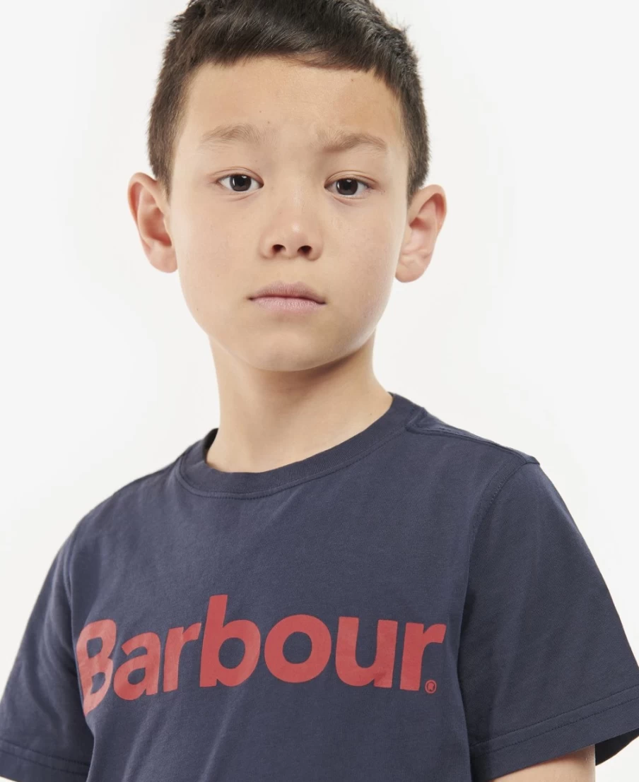 Barbour Boys' Rich Red Logo T-Shirt | Classic Branded Tee for Kids