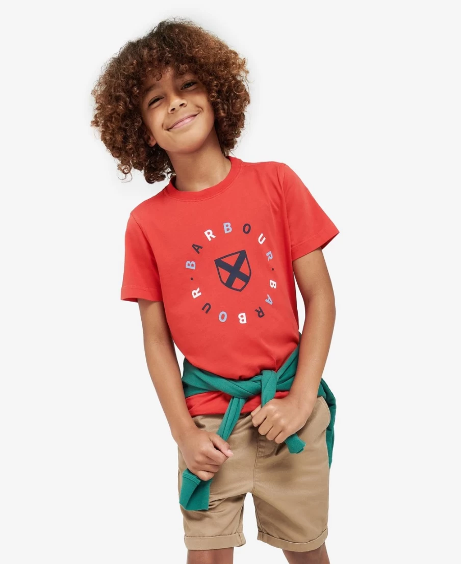 Barbour Boys Georgie T-Shirt in Vine Green - Classic Cotton Tee for Kids