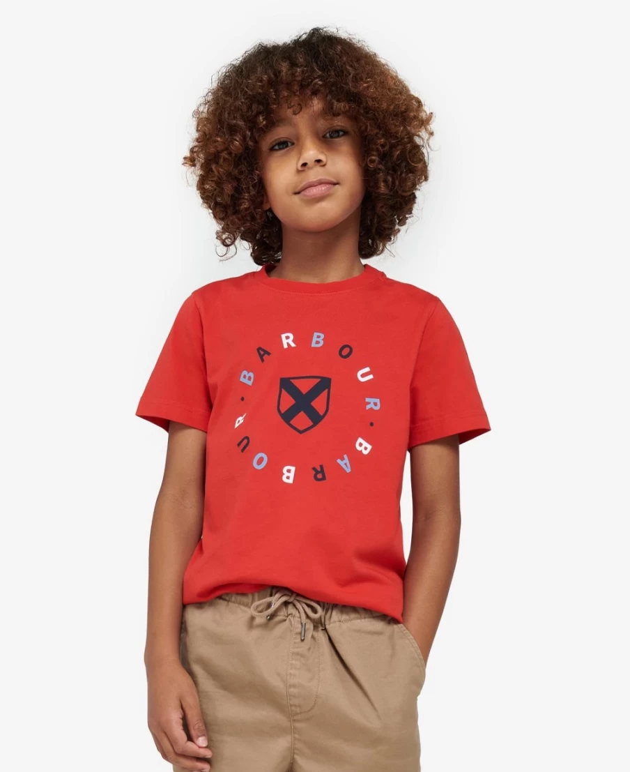 Barbour Boys Georgie T-Shirt in Vine Green - Classic Cotton Tee for Kids