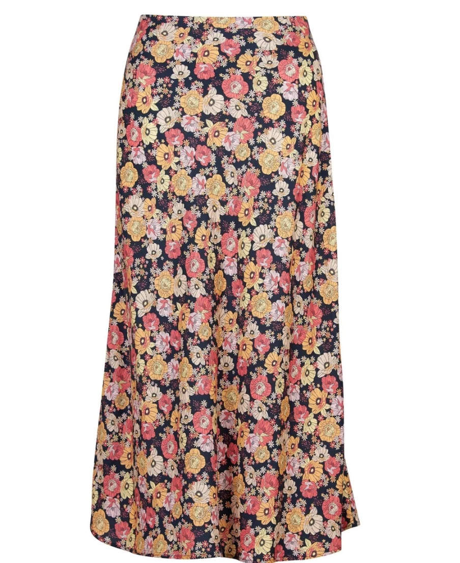 Barbour Women's Coraline Skirt in Navy Floral Print - Classic British Style
