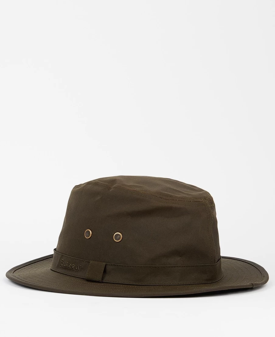 Barbour Men's Dawson Wax Safari Hat in Sand Color