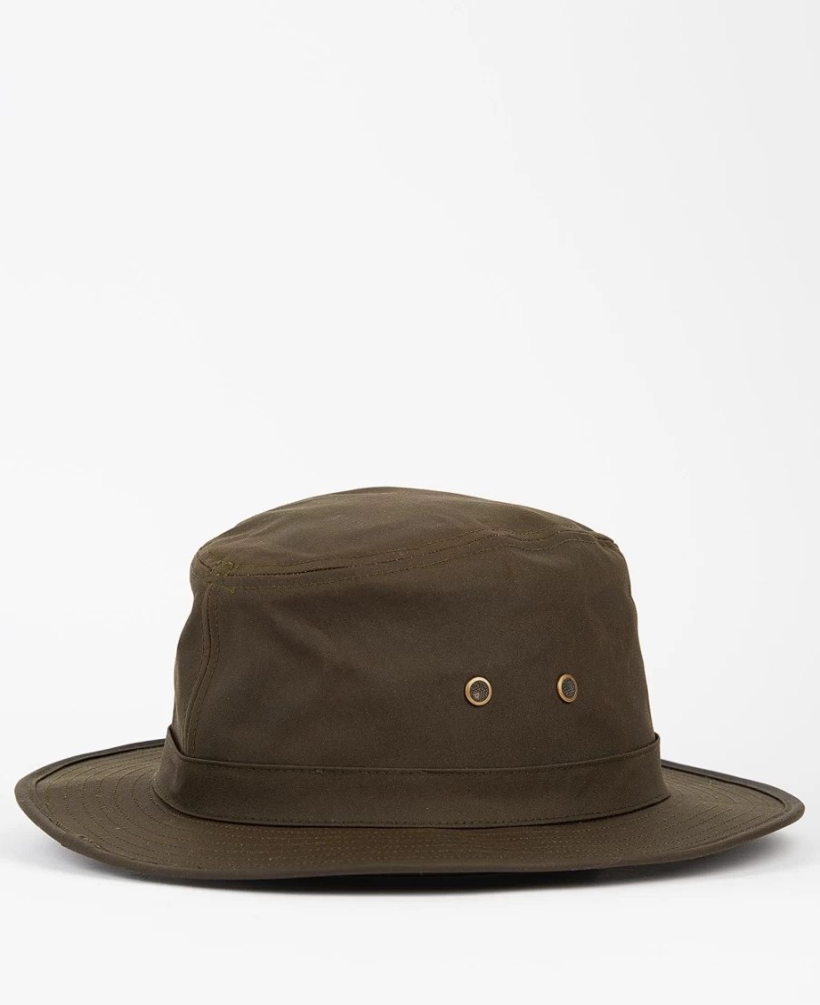 Barbour Men's Dawson Wax Safari Hat in Sand Color