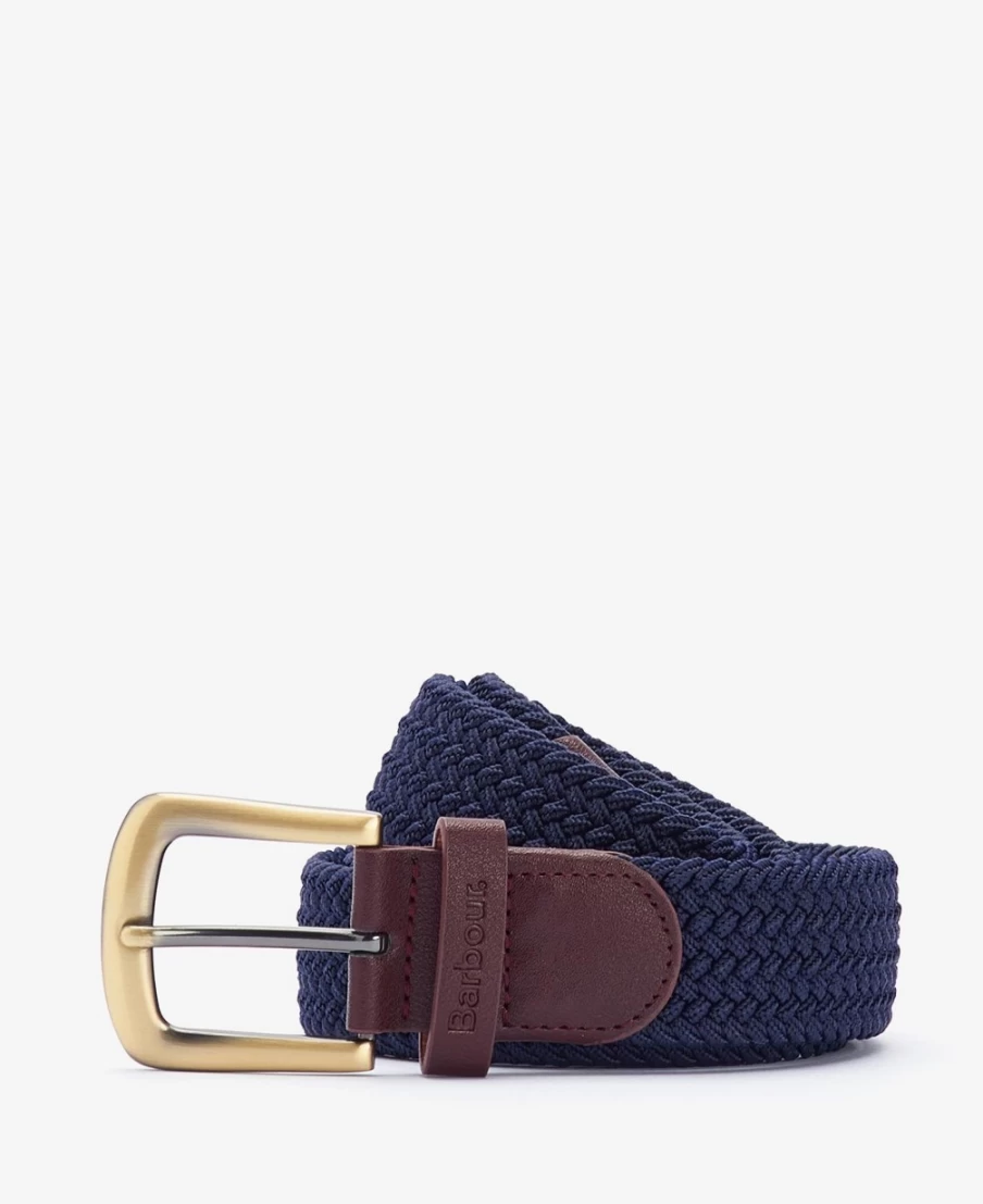 Barbour Men's Dark Brown Stretch Webbing Belt - Adjustable Casual Strap