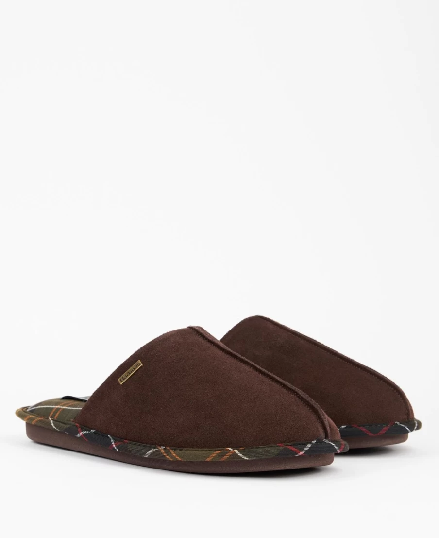 Barbour Men's Foley Brown Slippers - Classic Comfort & Style