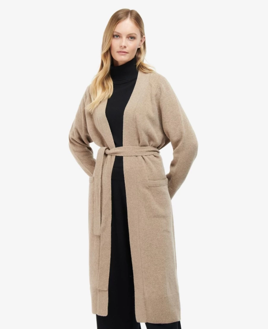 Barbour Elena Cardigan for Women in Light Fawn - Classic Knitwear