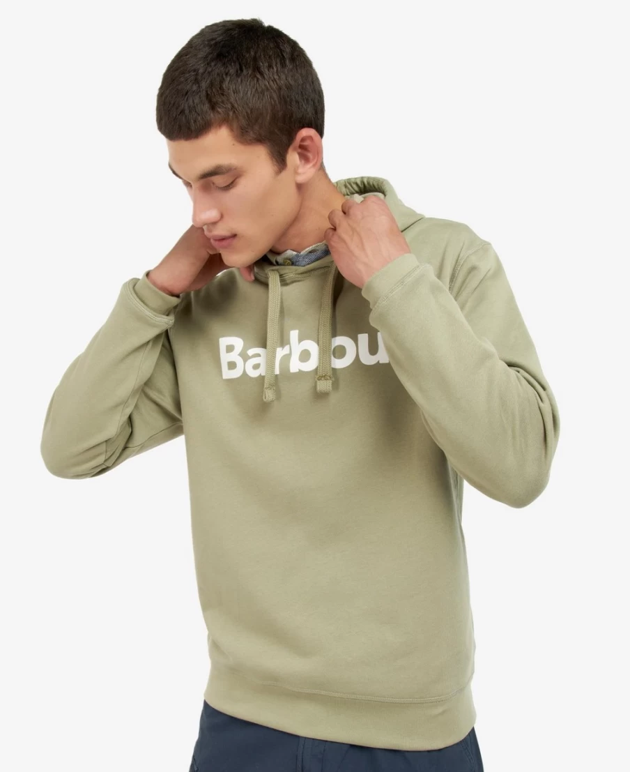 Barbour Men's Navy Logo Hoodie - Classic Embroidered Pullover