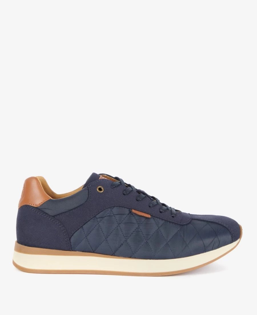 Barbour Seth Diamond-Quilted Trainers for Men in Classic Navy - Lightweight Comfortable Sneakers