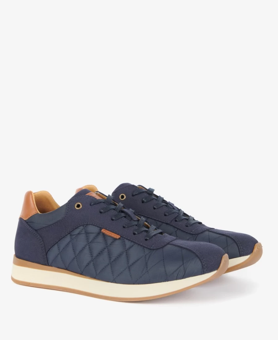 Barbour Seth Diamond-Quilted Trainers for Men in Classic Navy - Lightweight Comfortable Sneakers